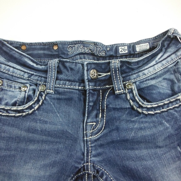 Miss Me Decorative Pocket Denim Skinny Jeans -26 - Picture 4 of 8